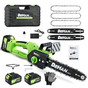 DEHANTOOLS 12-Inch Cordless Brushless Chainsaw Bundle