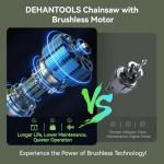 DEHANTOOLS 12-Inch Cordless Brushless Chainsaw Bundle