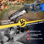 DEPNCYC Portable 8-Inch Mini Chainsaw with Batteries