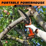 Saker Mini Cordless Chainsaw - 6 Inch Portable