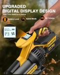 Cordless Leaf Blower with LCD Display and 3 Speeds