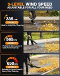 Cordless Leaf Blower with LCD Display and 3 Speeds