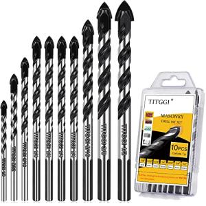 10-Piece Masonry Drill Bit Set for Multiple Materials