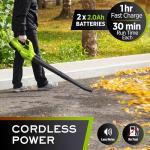 Mueller UltraStorm Cordless Leaf Blower with Batteries