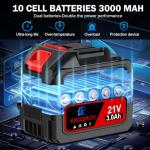 Cordless Electric Leaf Blower with 2 Batteries