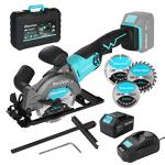 DURATECH 20V Mini Circular Saw with Battery and Blades