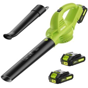 Cordless Leaf Blower with 2 Batteries and Charger