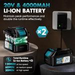 Cordless Leaf Blower with 3 Speeds and Batteries