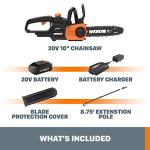 Worx 20V Cordless 10" Pole/Chain Saw