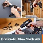 Worx 20V Cordless Drill with 84pc Accessory Kit