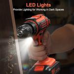 20V Cordless Power Drill with 42 Bits Set