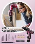 Pink Cordless Drill Set for Home DIY Projects