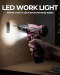 Pink Cordless Drill Set for Home DIY Projects