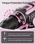 Pink Cordless Drill Set for Home DIY Projects