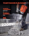 VEVOR 2200W Heavy Duty Electric Jackhammer with Chisels
