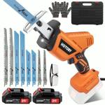 Cordless Reciprocating Saw with 8 Blades and Batteries