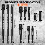 HORUSDY 11-Piece Impact Socket Adapter Set