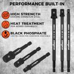 HORUSDY 11-Piece Impact Socket Adapter Set