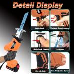 Cordless Reciprocating Saw with 8 Blades and Batteries
