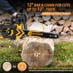 JEXUGK 12" Cordless Brushless Chainsaw with Batteries