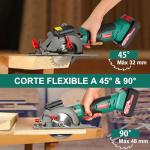 HYCHIKA Cordless Mini Circular Saw with Battery