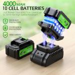 Cordless Electric Leaf Blower with 2 Batteries