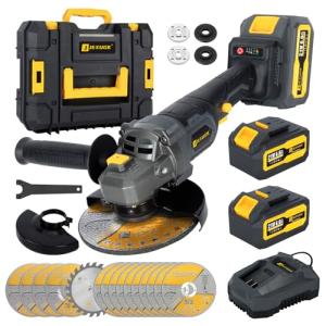 JEXUGK 5" Cordless Brushless Angle Grinder Kit