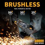 JEXUGK 5" Cordless Brushless Angle Grinder Kit