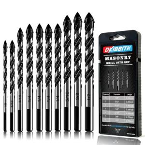10-Piece Masonry Drill Bit Set for Tough Materials