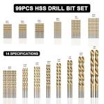 Axelord 99-Piece Titanium Coated Drill Bit Set