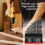 13-Piece Cobalt Drill Bit Set for Metal, Wood, Plastic