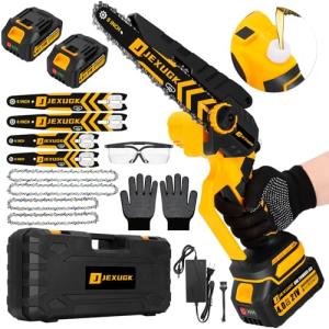 JEXUGK Cordless Mini Chainsaw with Batteries
