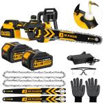 JEXUGK 12" Brushless Cordless Chainsaw with Batteries
