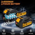 JEXUGK 12" Brushless Cordless Chainsaw with Batteries