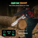 Cordless 6-Inch Mini Chainsaw with Rechargeable Battery