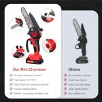 Cordless 6-Inch Mini Chainsaw with Rechargeable Battery