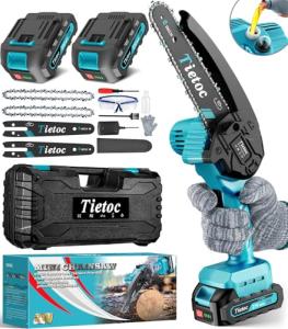 Tietoc 6-Inch Cordless Mini Chainsaw - Portable Electric