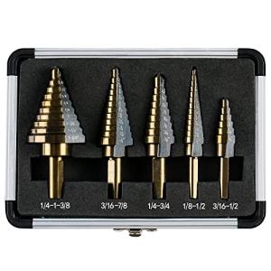 IRONANT 5-Piece Titanium Step Drill Bit Set