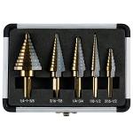 IRONANT 5-Piece Titanium Step Drill Bit Set