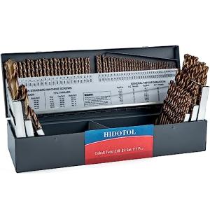 HIDOTOL 115-Piece Cobalt Drill Bit Set