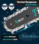 Tietoc 6-Inch Cordless Mini Chainsaw - Portable Electric