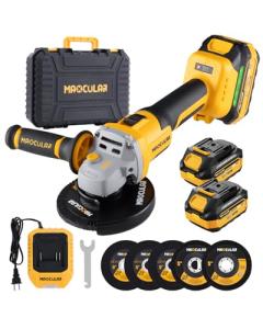 MAXCULAR Cordless Angle Grinder with 2 Batteries
