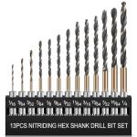 13-Piece Hex Shank Drill Bit Set