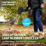 Cordless Handheld Leaf Blower with 2 Batteries