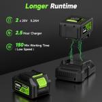 Cordless 650CFM Leaf Blower with Batteries and Charger