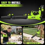 Cordless Electric Leaf Blower with 2 Batteries