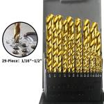 Titanium Plated Drill Bit Set - 29 Pieces
