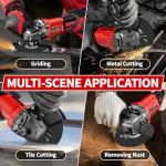 FULLYEA Cordless Angle Grinder Kit with Batteries