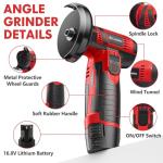 Creddux 3-Inch Cordless Mini Angle Grinder Set