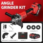 FULLYEA Cordless Angle Grinder Kit with Batteries